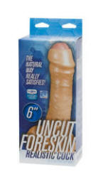 Uncut Foreskin Realistic Cock 6-Inch-White